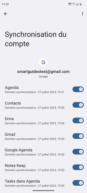 Sélectionnez le bouton du Menu