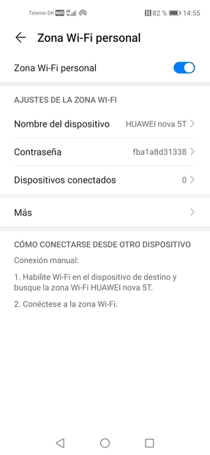 El teléfono ha sido configurado para su uso como módem