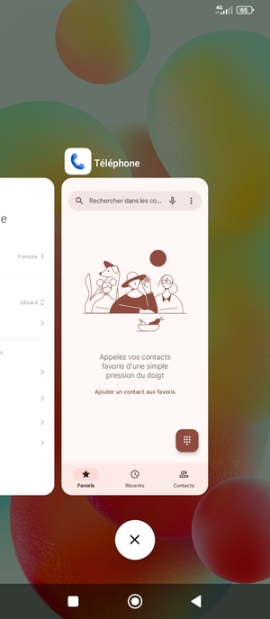 Sélectionnez l'icône Supprimer pour fermer toutes les applis en cours d'exécution