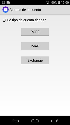 Seleccione POP3 o IMAP