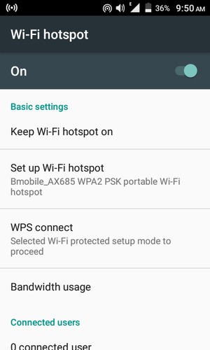 Your phone is now set up for use as a modem