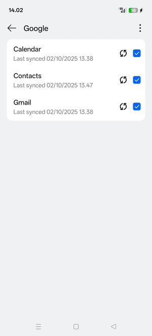 Make sure Contacts is selected