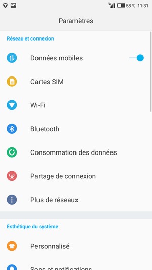 Sélectionnez Plus de réseaux