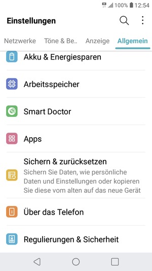 Scrollen Sie und wählen Sie Über das Telefon