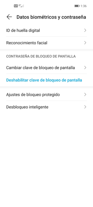 El teléfono ha sido asegurado con un bloqueo de pantalla.