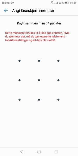 Tegn et opplåsingsmønster
