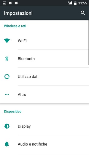 Seleziona Wi-Fi