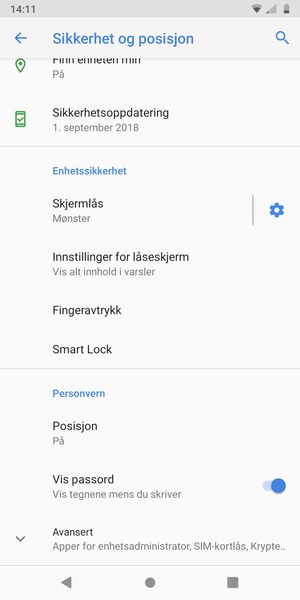 Bla til og velg Avansert