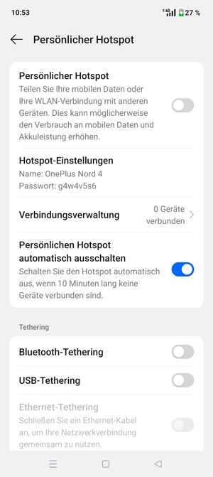Wählen Sie Hotspot-Einstellungen