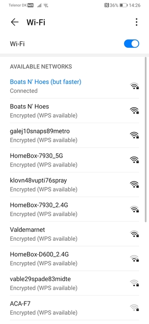 You are now connected to the Wi-Fi network