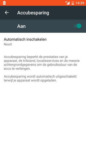 Schakel Accubesparing in