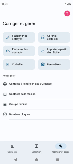 Sélectionnez Gérer la carte SIM