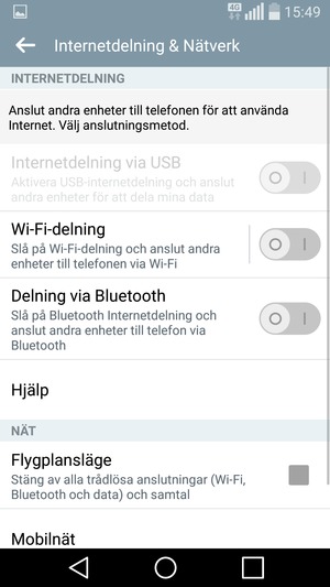 Välj Wi-Fi-delning