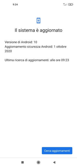 Se il tuo telefono è aggiornato, vedrai la seguente schermata