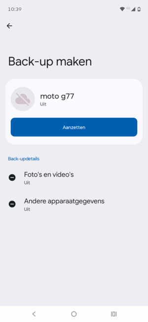 Selecteer Aanzetten