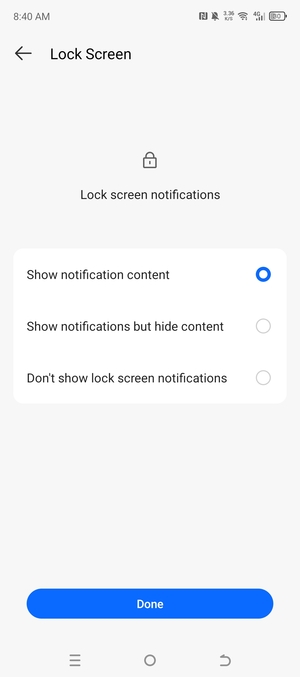 Select your preferred option and select Done