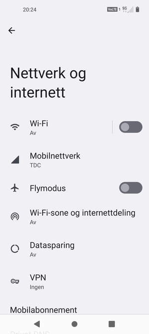 Velg Mobilnettverk