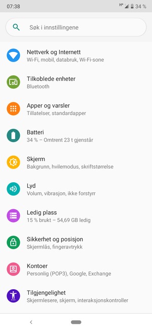 Velg Nettverk og Internett