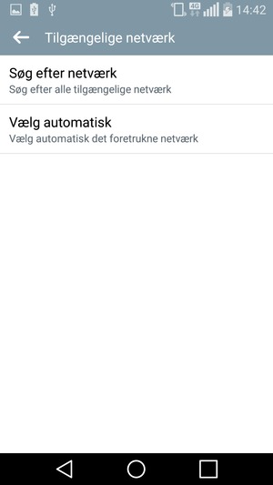 Vælg Søg efter netværk