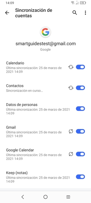 Su información será sincronizada