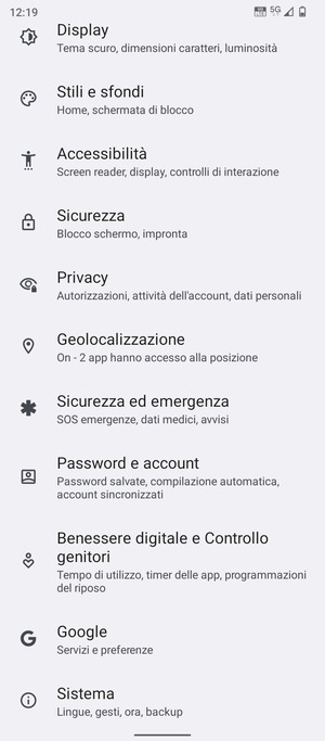 Scorri e seleziona Geolocalizzazione
