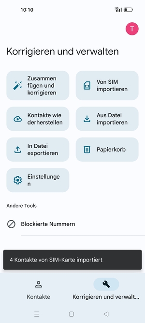 Ihre Kontakte werden in Ihrem Google Konto gespeichert und auf Ihrem Handy gespeichert, wenn Google das nächste Mal synchronisiert wird.
