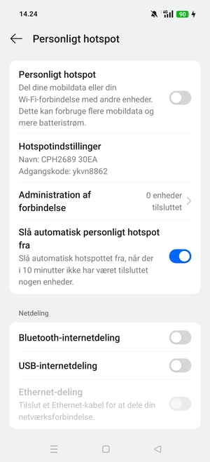 Aktiver Personligt hotspot