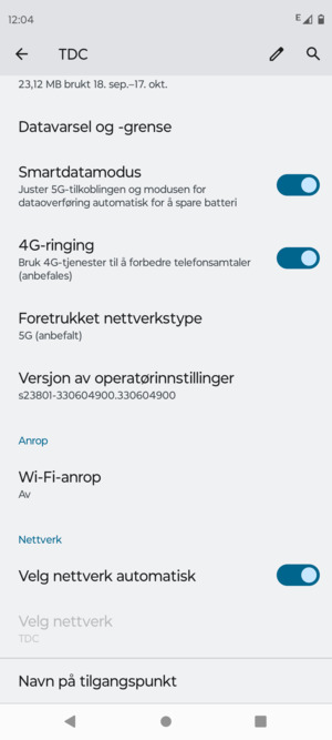 Bla til og velg Navn på tilgangspunkt