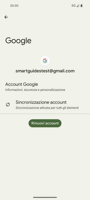 Seleziona Sincronizzazione account