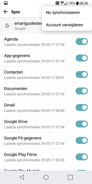 Selecteer Nu synchroniseren
