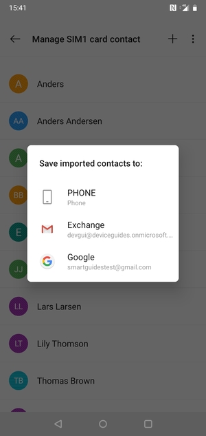 Select your Google account