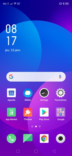 Sélectionnez le bouton Applications récentes