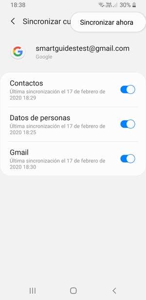 Seleccione Sincronizar ahora