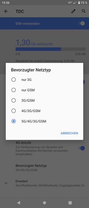 Wählen Sie die gewünschte Option