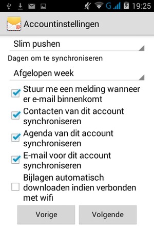 Selecteer  Volgende