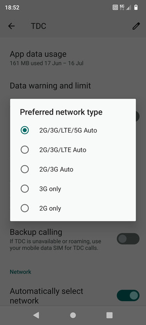 Select your preferred option
