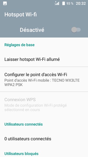 Sélectionnez Configurer le point d'accès Wi-Fi