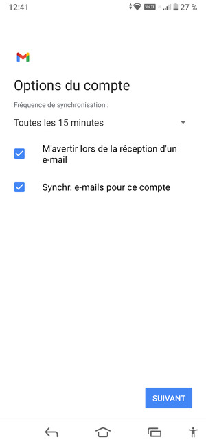 Sélectionnez SUIVANT