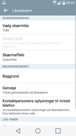 Vælg Vælg skærmlås