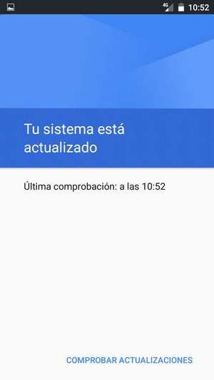 Si su teléfono está actualizado, verá la siguiente pantalla