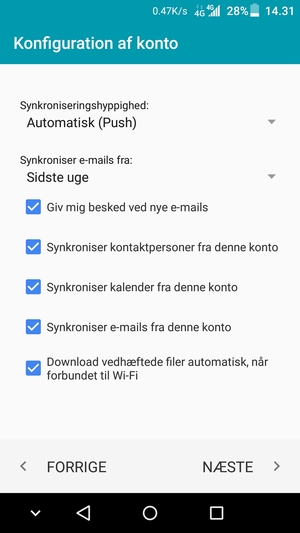 Vælg NÆSTE