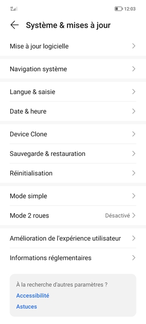 Sélectionnez Mise à jour logicielle