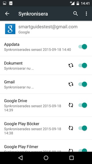 Din information kommer att synkroniseras