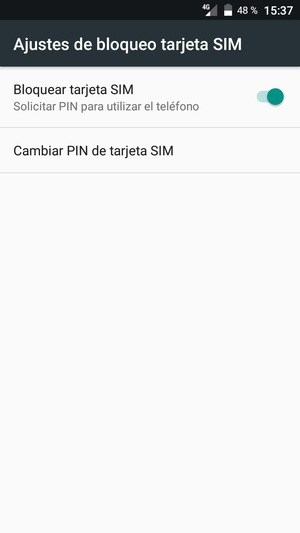Seleccione Cambiar PIN de tarjeta SIM