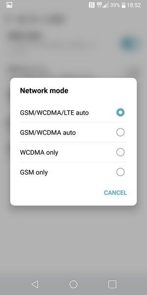 Select GSM only to enable 2G