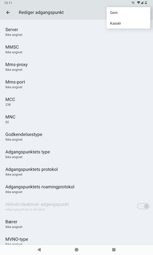Vælg Gem