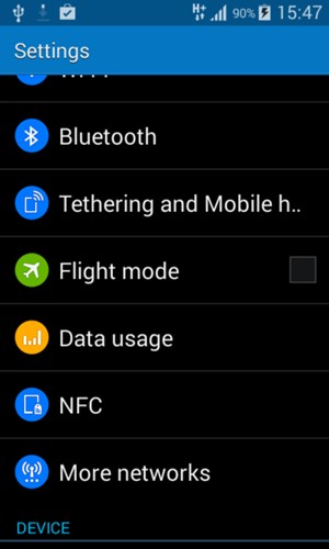 Scroll to and select More networks