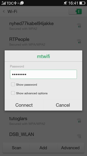 Enter the Wi-Fi password and select Connect