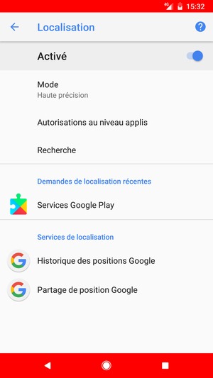 Désactiver le Localisation