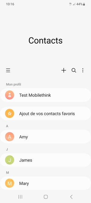 Sélectionnez le bouton du Menu